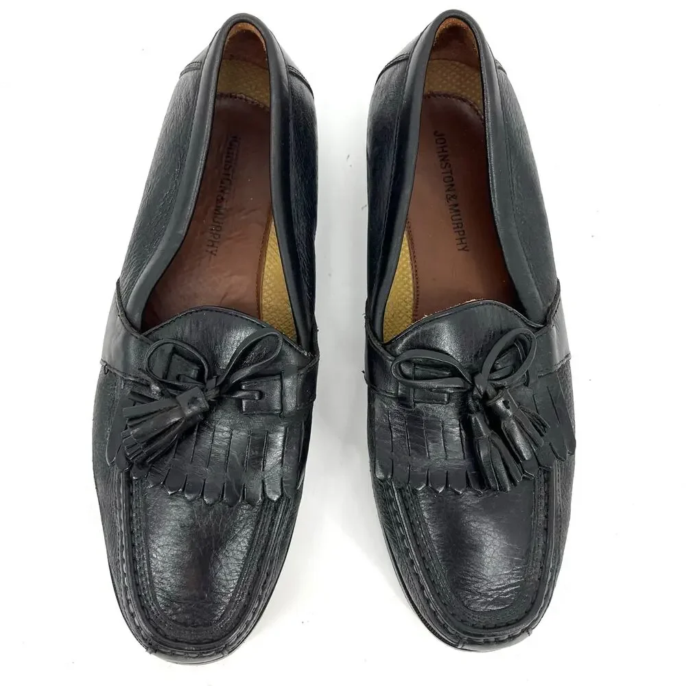 Johnston & Murphy Men's 9.5‎ Black Leather Tassel Dress Loafer